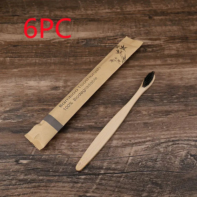 Flat Bamboo Toothbrush Kraft Paper Bag Toothbrush El Pazar