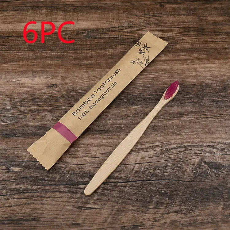 Flat Bamboo Toothbrush Kraft Paper Bag Toothbrush El Pazar