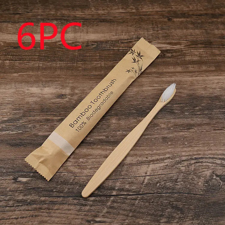 Flat Bamboo Toothbrush Kraft Paper Bag Toothbrush El Pazar