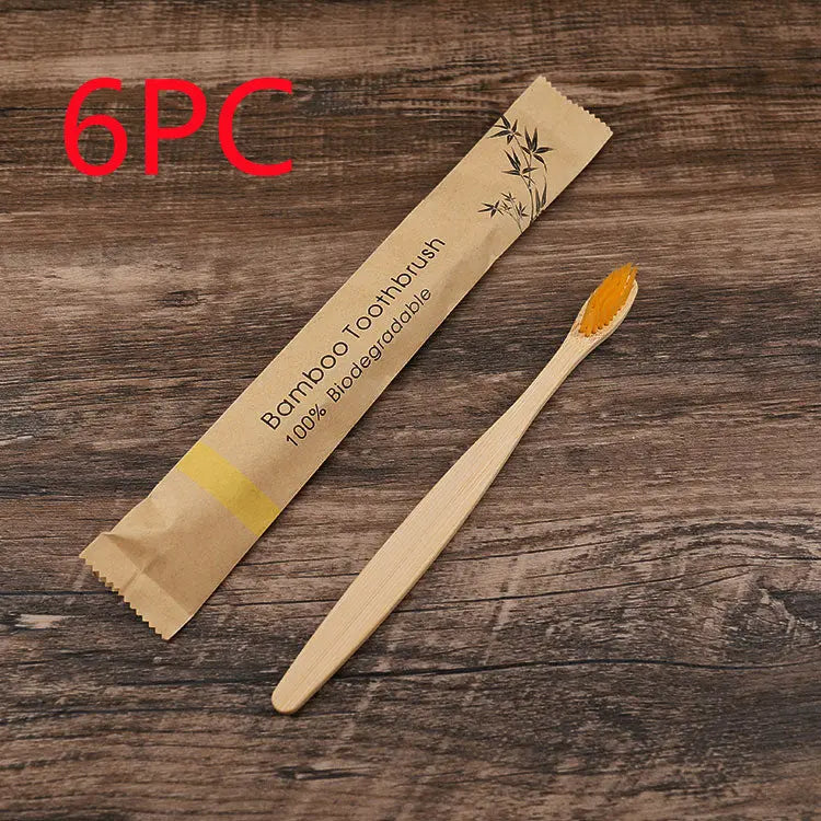Flat Bamboo Toothbrush Kraft Paper Bag Toothbrush El Pazar