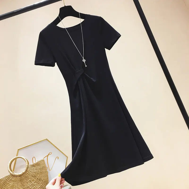 Fruit green careful waist short-sleeved dress women El Pazar