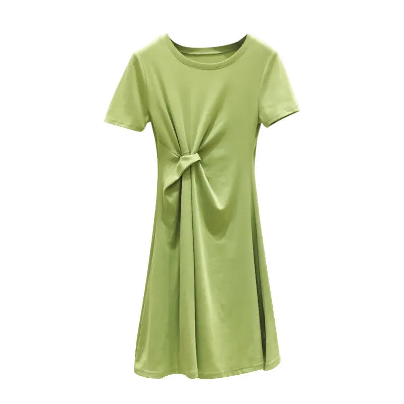 Fruit green careful waist short-sleeved dress women El Pazar