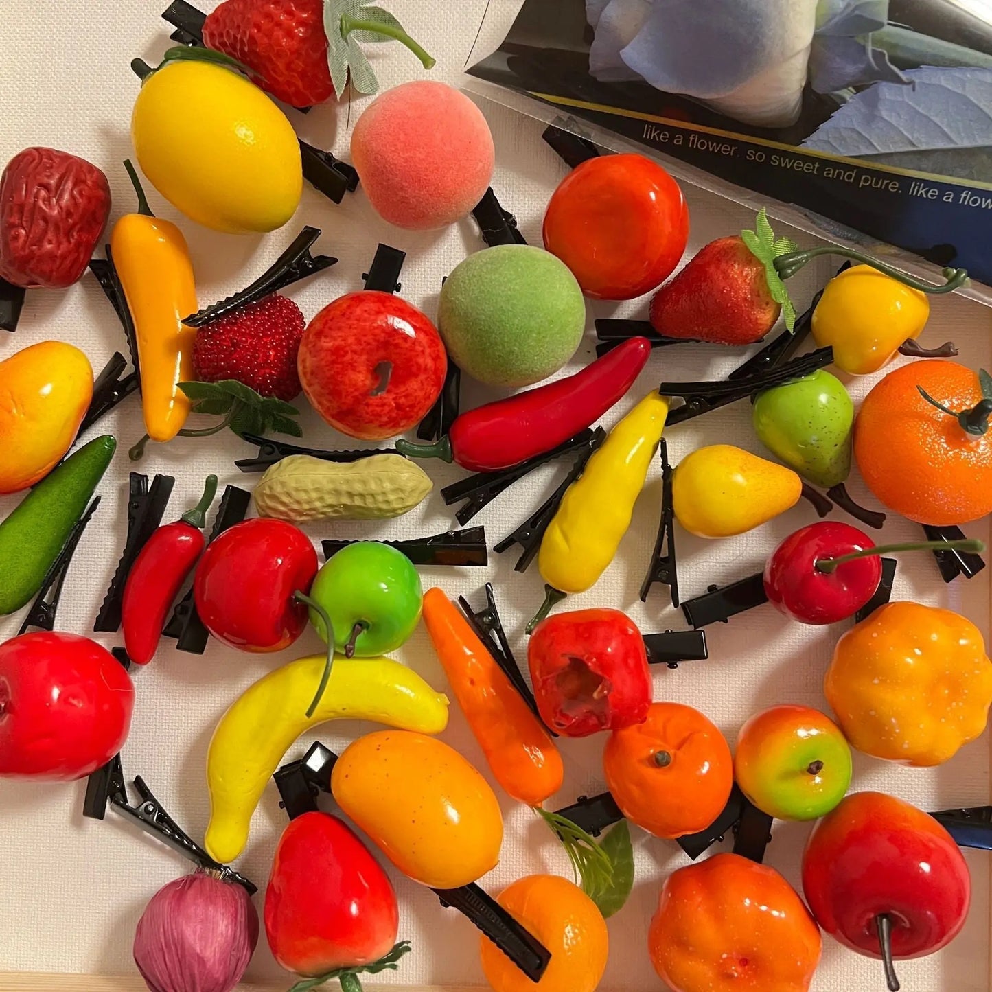 Korean Summer Emulational Fruit Orange Food Barrettes El Pazar