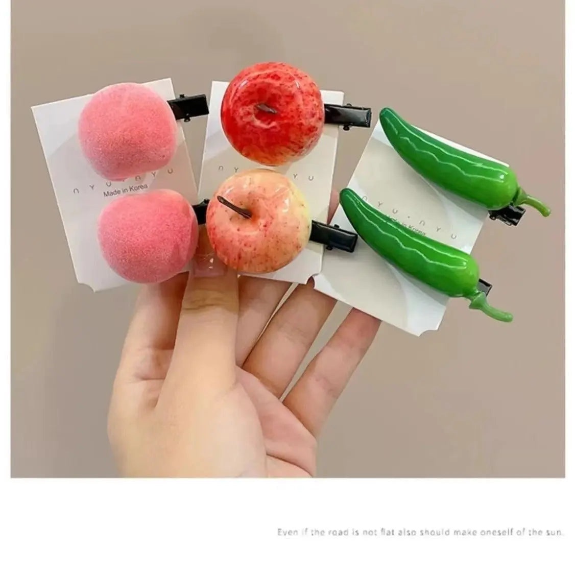 Korean Summer Emulational Fruit Orange Food Barrettes El Pazar