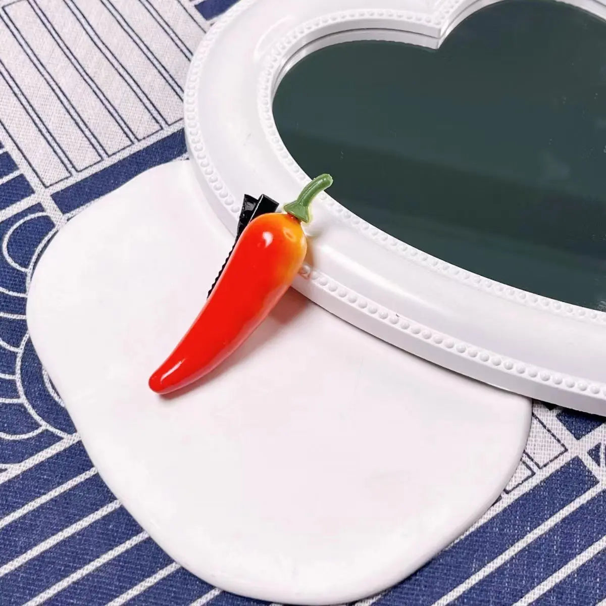 Korean Summer Emulational Fruit Orange Food Barrettes El Pazar