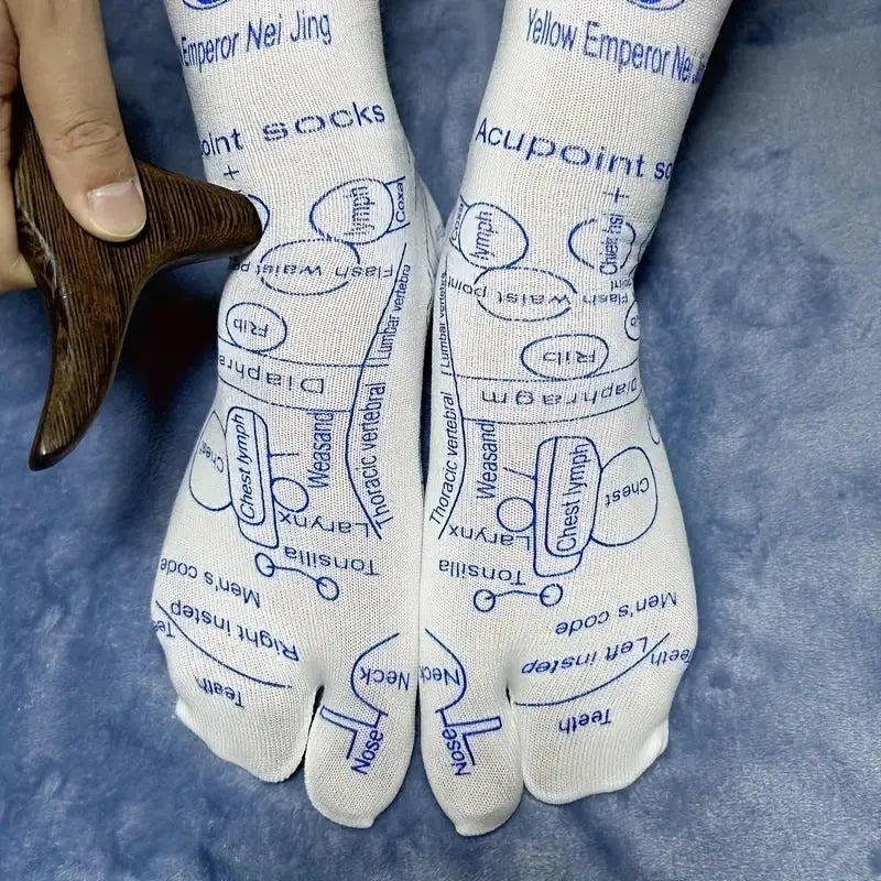 Meridian Socks Acupoint Massage Label Socks English Version El Pazar