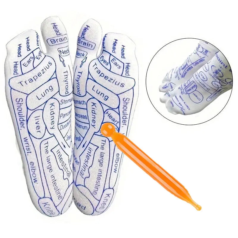 Meridian Socks Acupoint Massage Label Socks English Version El Pazar