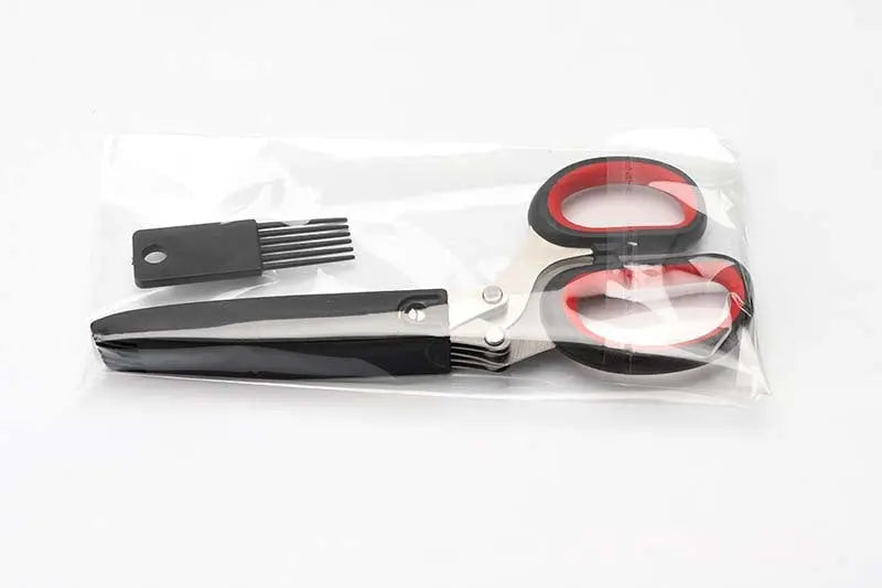 Multifunctional Muti-Layers Stainless Steel Knives Multi-Layers Kitchen Scissors Scallion Cutter Herb Laver Spices Cook Tool Cut El Pazar