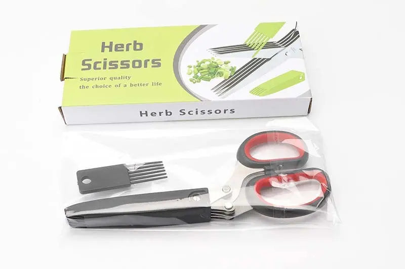 Multifunctional Muti-Layers Stainless Steel Knives Multi-Layers Kitchen Scissors Scallion Cutter Herb Laver Spices Cook Tool Cut El Pazar