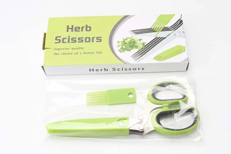 Multifunctional Muti-Layers Stainless Steel Knives Multi-Layers Kitchen Scissors Scallion Cutter Herb Laver Spices Cook Tool Cut El Pazar
