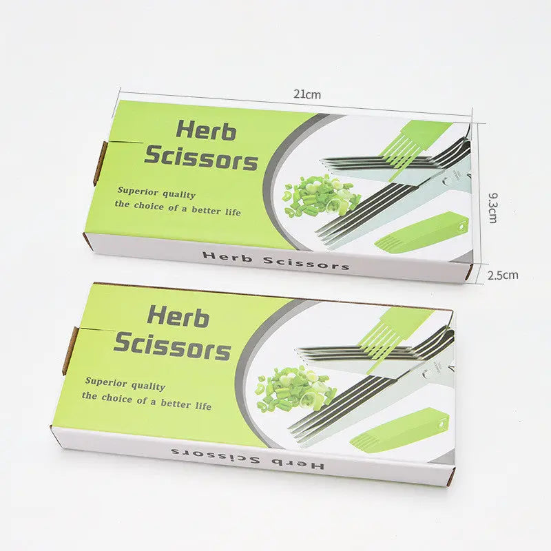 Multifunctional Muti-Layers Stainless Steel Knives Multi-Layers Kitchen Scissors Scallion Cutter Herb Laver Spices Cook Tool Cut El Pazar