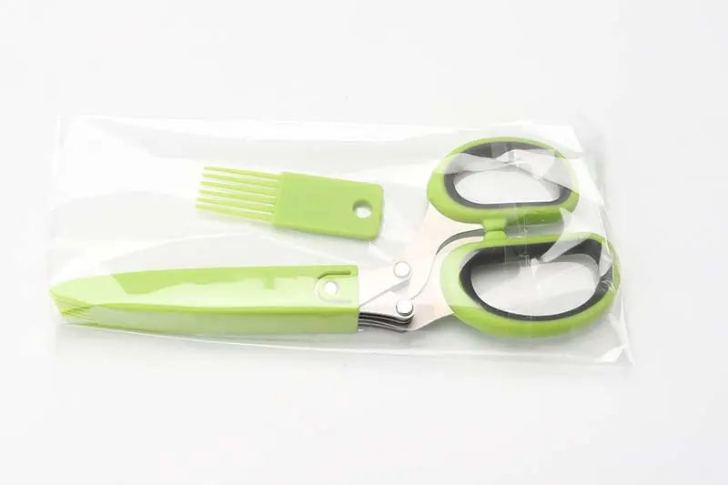 Multifunctional Muti-Layers Stainless Steel Knives Multi-Layers Kitchen Scissors Scallion Cutter Herb Laver Spices Cook Tool Cut El Pazar