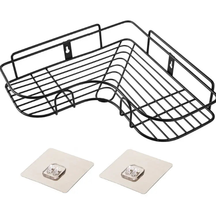 Punch-free Wall Bathroom Storage Rack Kitchen Corner Shelf Household Tripod El Pazar