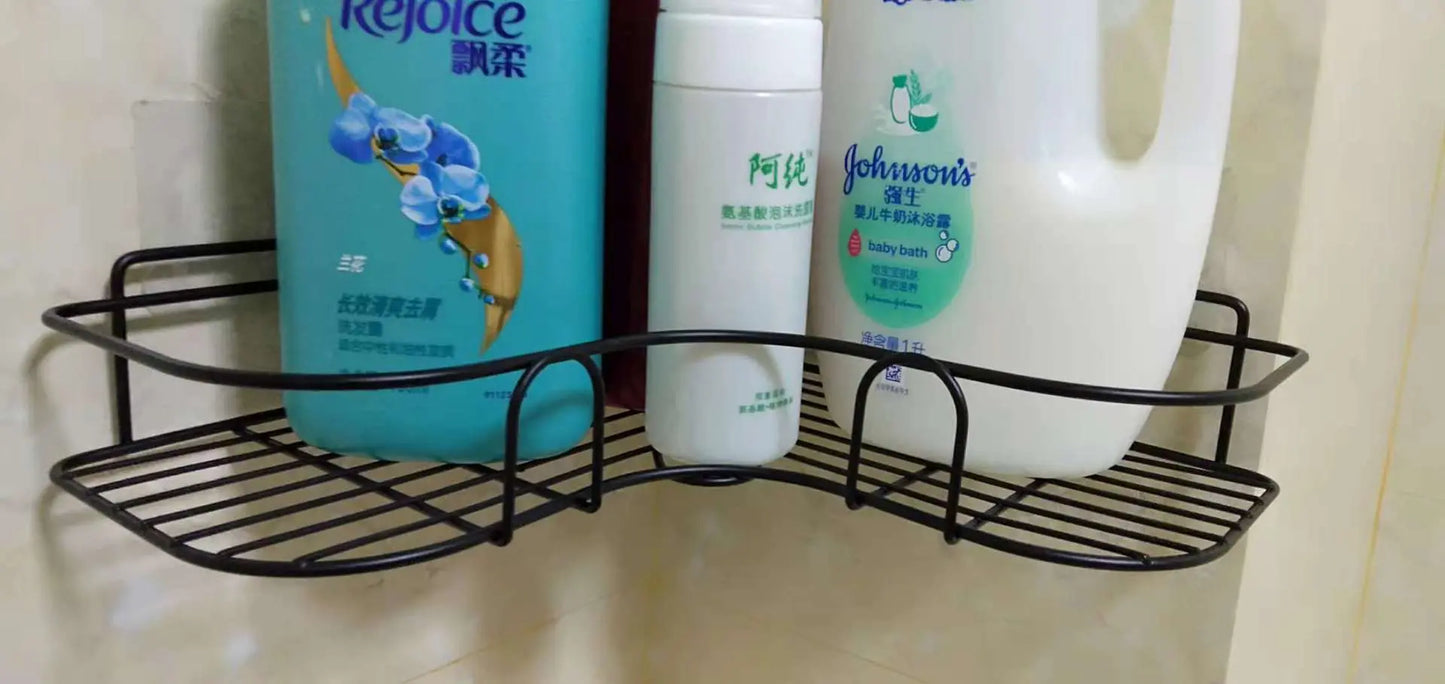Punch-free Wall Bathroom Storage Rack Kitchen Corner Shelf Household Tripod El Pazar