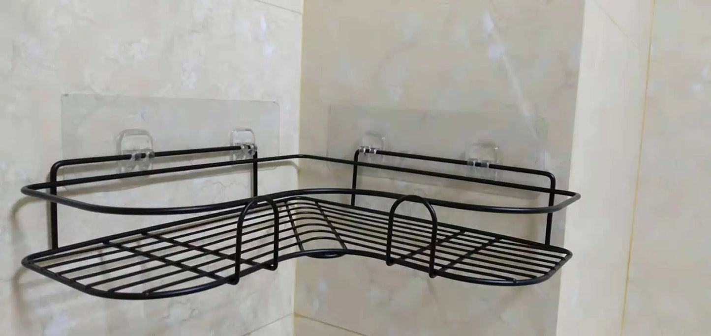 Punch-free Wall Bathroom Storage Rack Kitchen Corner Shelf Household Tripod El Pazar
