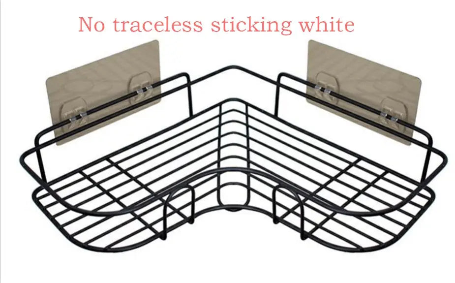 Punch-free Wall Bathroom Storage Rack Kitchen Corner Shelf Household Tripod El Pazar