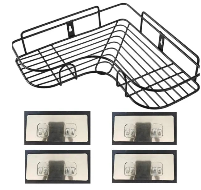 Punch-free Wall Bathroom Storage Rack Kitchen Corner Shelf Household Tripod El Pazar