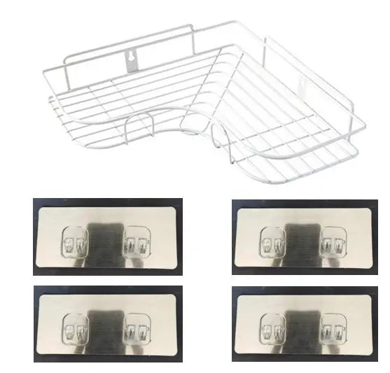 Punch-free Wall Bathroom Storage Rack Kitchen Corner Shelf Household Tripod El Pazar