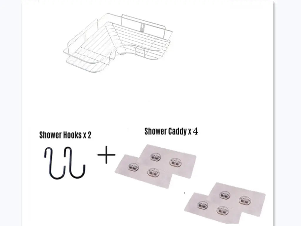 Punch-free Wall Bathroom Storage Rack Kitchen Corner Shelf Household Tripod El Pazar