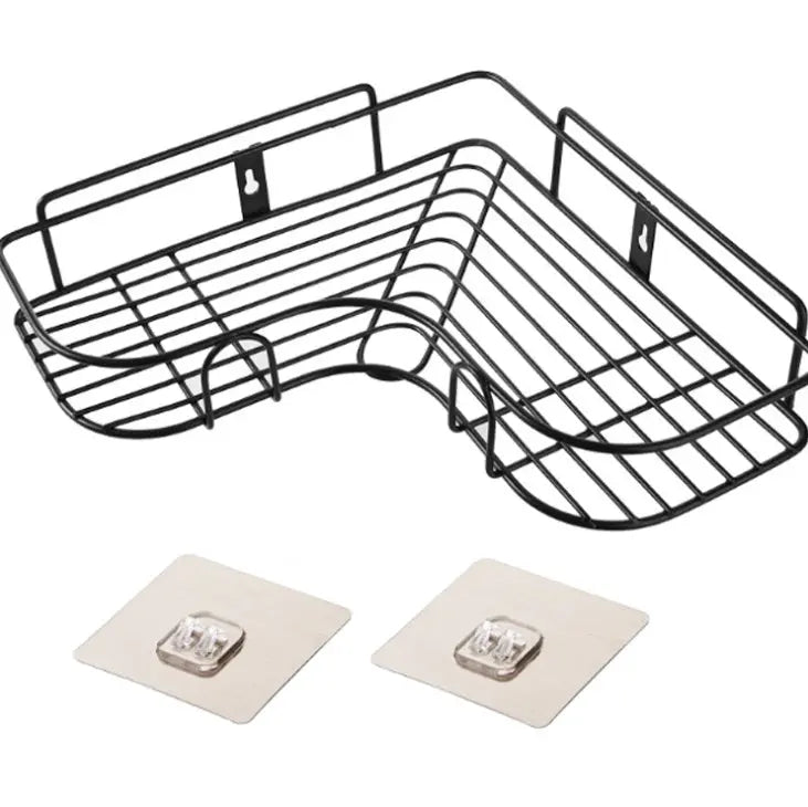 Punch-free Wall Bathroom Storage Rack Kitchen Corner Shelf Household Tripod El Pazar