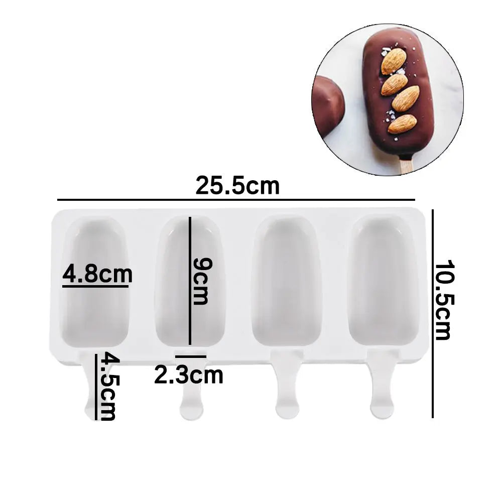 Silicone Ice Cream Mold 4 With Popsicle Ice Cream Mold Diy Hot Selling Home Kitchen El Pazar