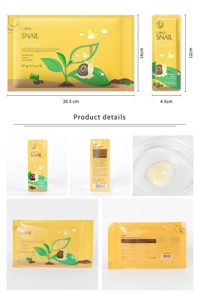 Snail Sleeping Mask Bag Packed No-rinse 3g Single Sheet El Pazar