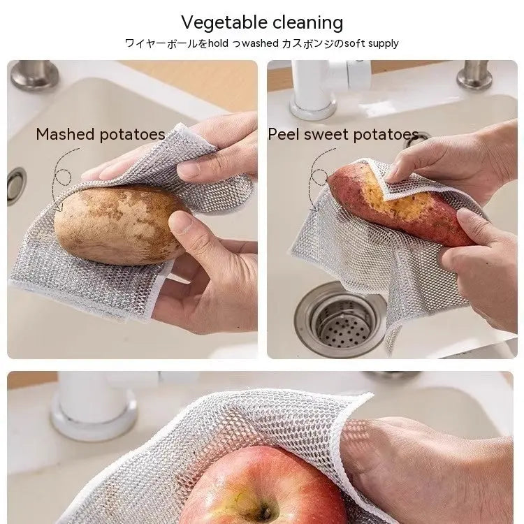 Steel Wire Ball Cloth Kitchen Cleaning Dishcloth El Pazar