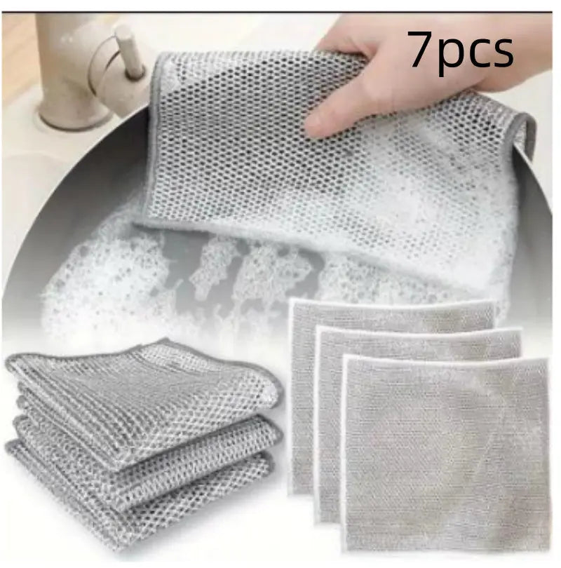 Steel Wire Ball Cloth Kitchen Cleaning Dishcloth El Pazar