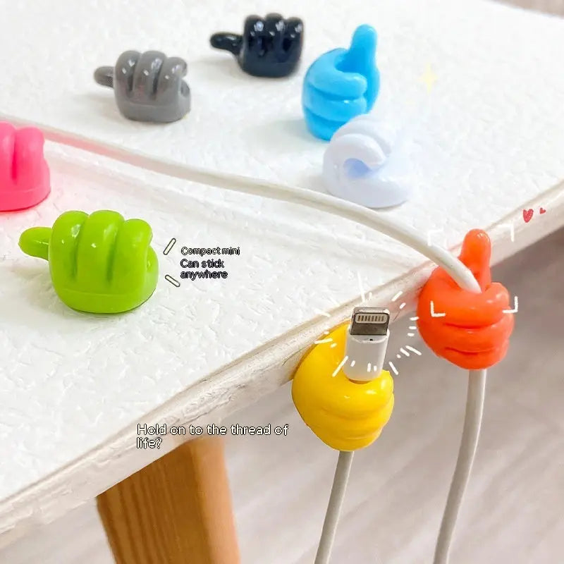 Thumb Hook Hub Creative Cute Data Cable Storage Fixed Cord Manager No-punch Sticky Hook Manufacturer El Pazar