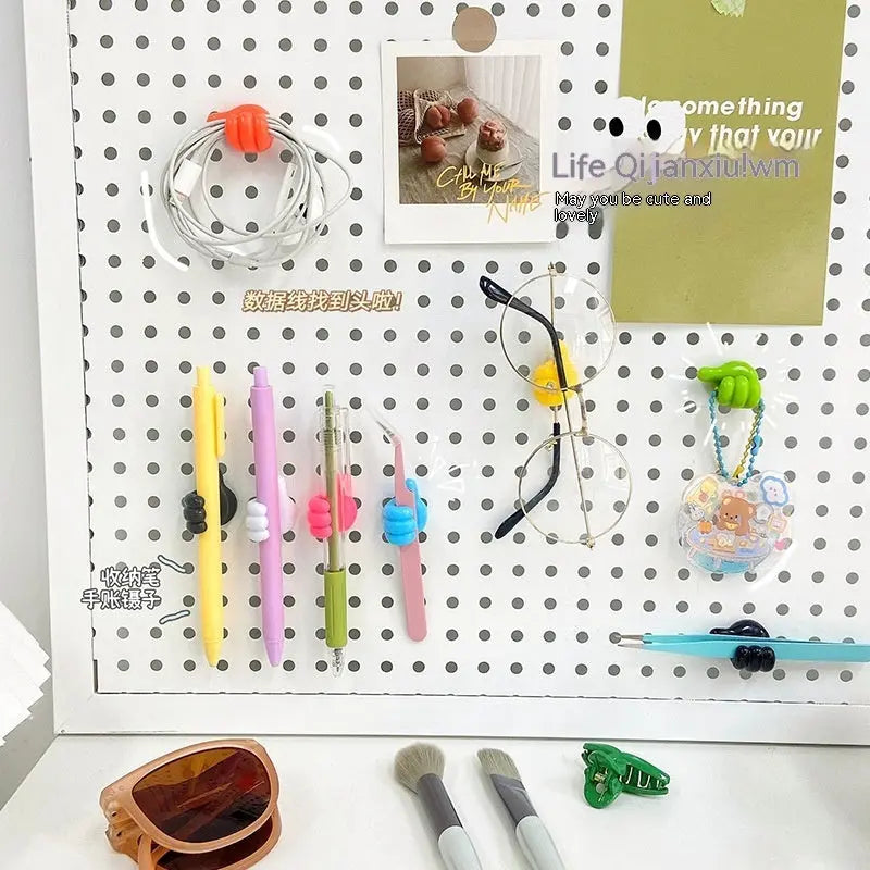 Thumb Hook Hub Creative Cute Data Cable Storage Fixed Cord Manager No-punch Sticky Hook Manufacturer El Pazar