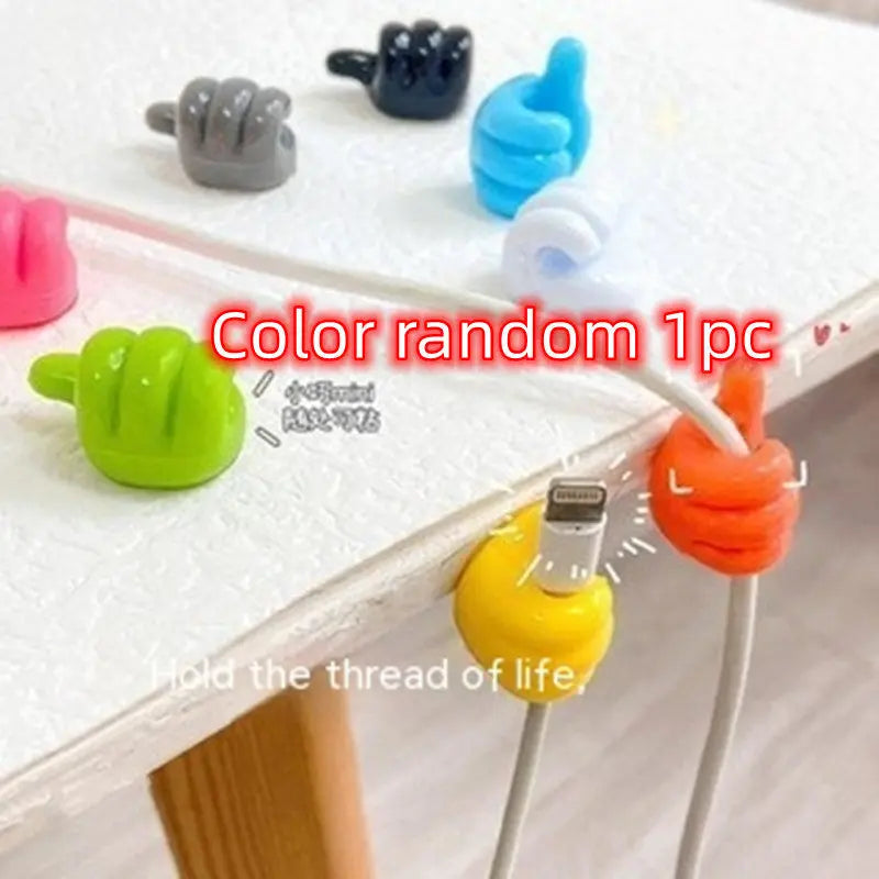 Thumb Hook Hub Creative Cute Data Cable Storage Fixed Cord Manager No-punch Sticky Hook Manufacturer El Pazar