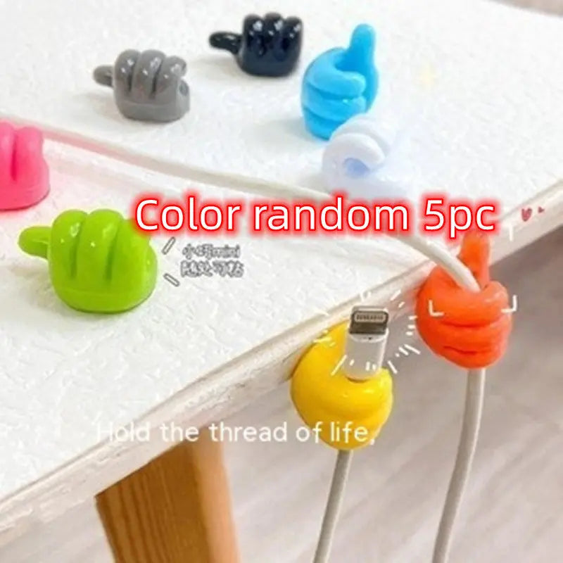 Thumb Hook Hub Creative Cute Data Cable Storage Fixed Cord Manager No-punch Sticky Hook Manufacturer El Pazar