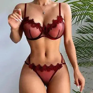 Women Seductive Two-Piece Lingerie Set with Steel Ring El Pazar