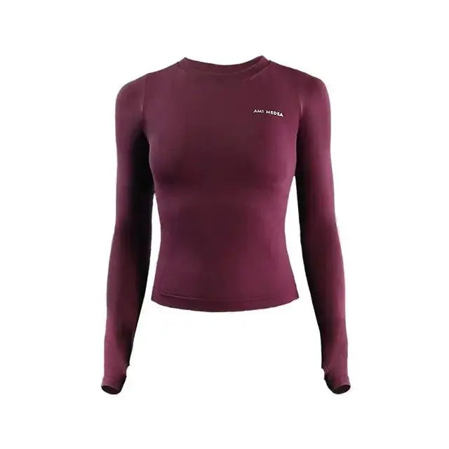 Women's Long Sleeve Top Yoga Shirts, Slim, Circle Neck El Pazar