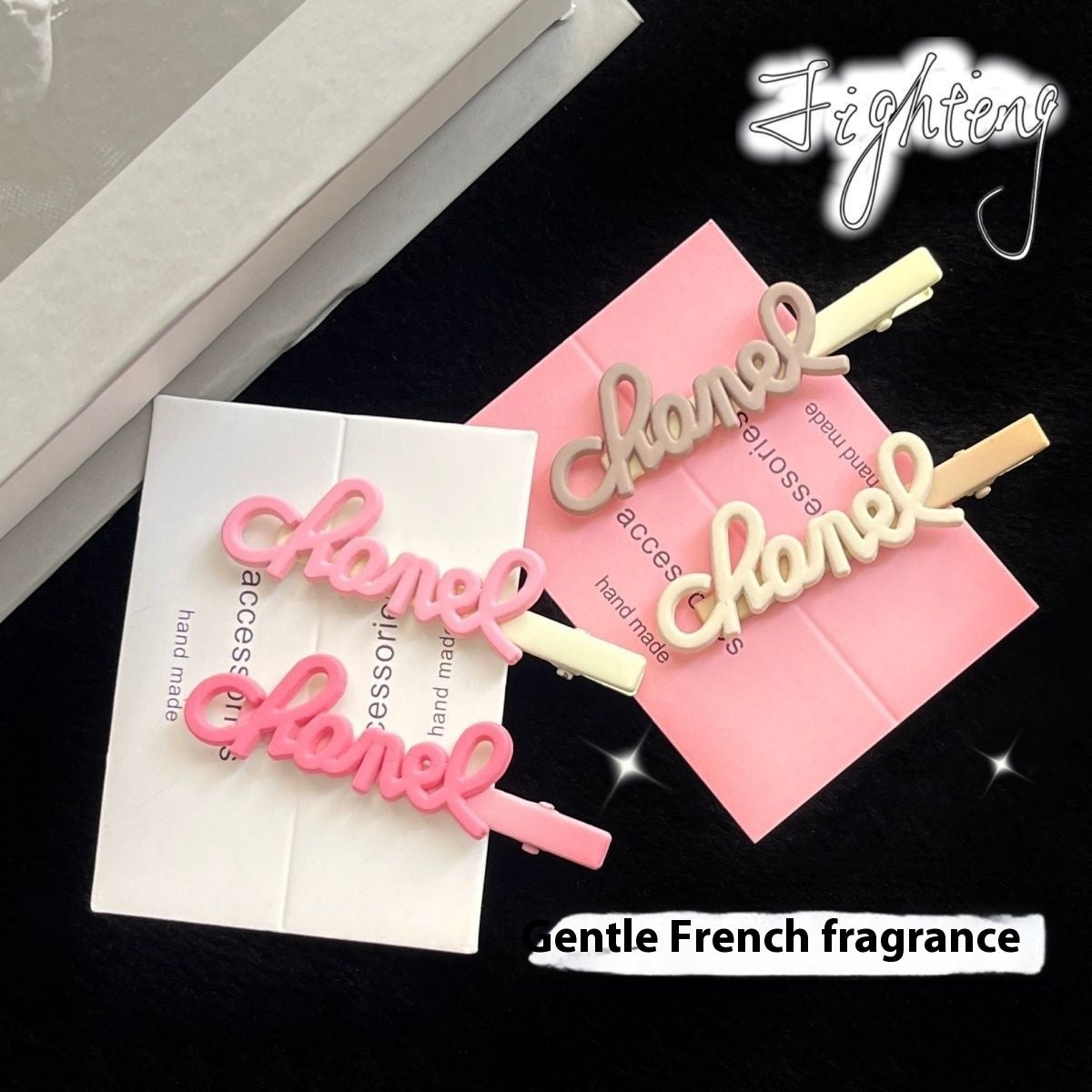 French Advanced Classic Style Letters Side Cropped Hair Clip Hairpin El Pazar