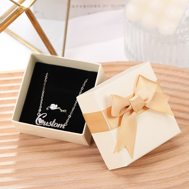 Bow Necklace Earrings Packaging Gift Box El Pazar