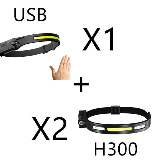COB LED Induction Riding Headlamp Flashlight USB Rechargeable Waterproof Camping Headlight With All Perspectives Hunting Light El Pazar