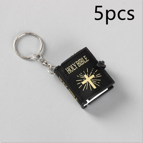 Mini HOLY Bible Keychain Religious Christian Jesus Cross Key Chain Women Prayer God Bless Gift Souvenirs Keyring El Pazar