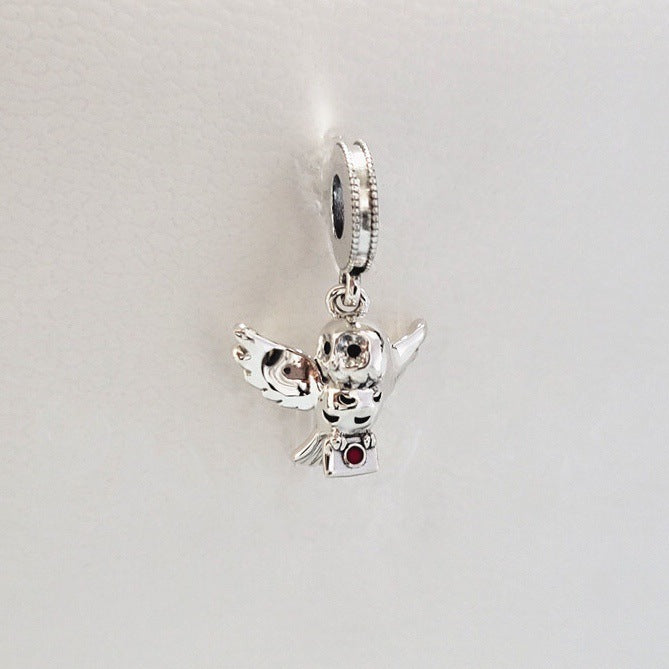 Beads New White Copper Wings Owl Pendant DIY Magic Ornament Accessories El Pazar