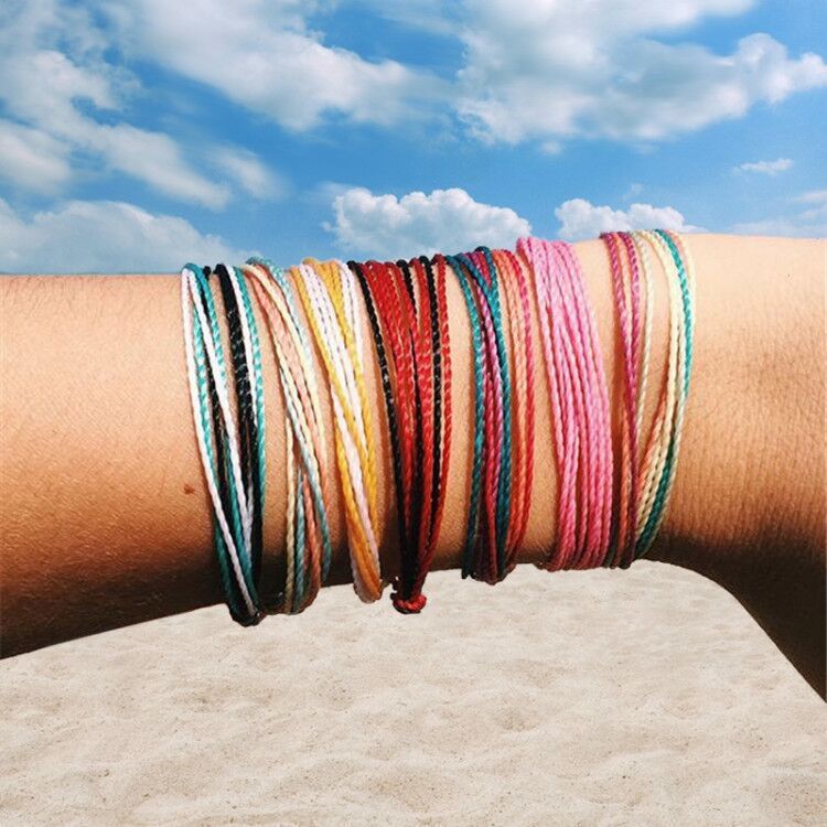 Wax Line Creative Handwoven Bracelet Colorful Drawstring El Pazar