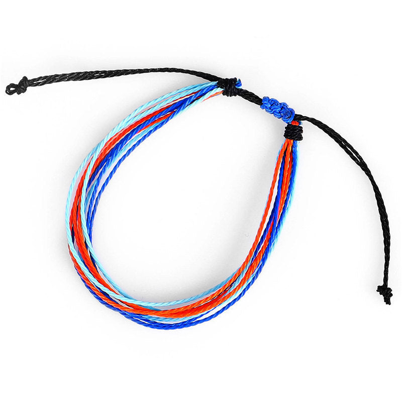 Wax Line Creative Handwoven Bracelet Colorful Drawstring El Pazar