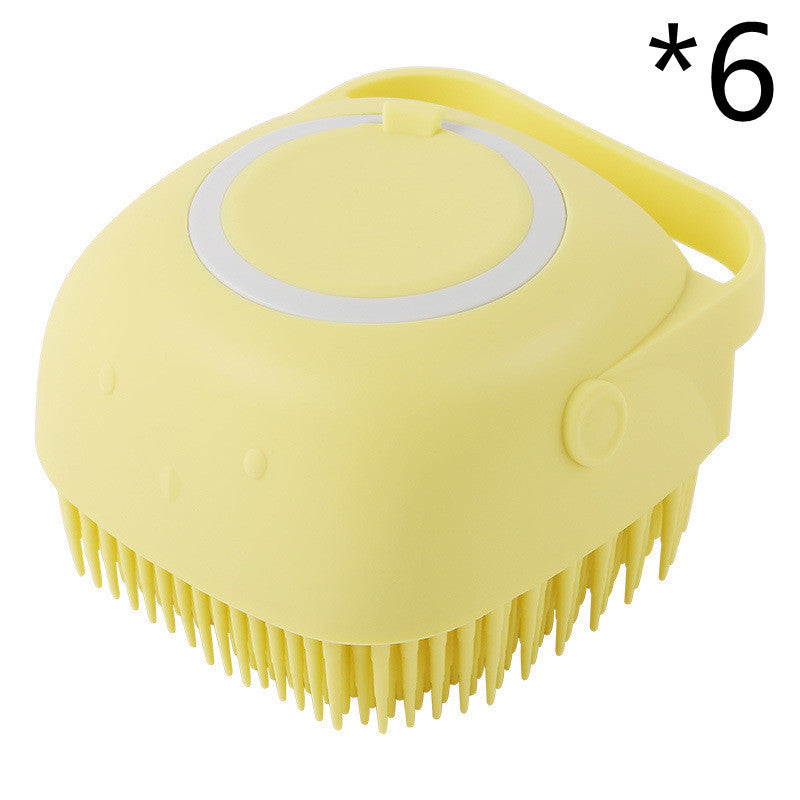 Silicone Dog Bath Massage Gloves Brush Pet Cat Bathroom Cleaning Tool Comb Brush For Dog Can Pour Shampoo Dog Grooming Supplies El Pazar