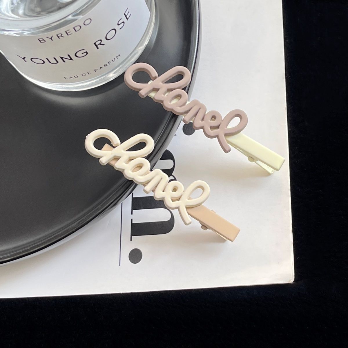 French Advanced Classic Style Letters Side Cropped Hair Clip Hairpin El Pazar