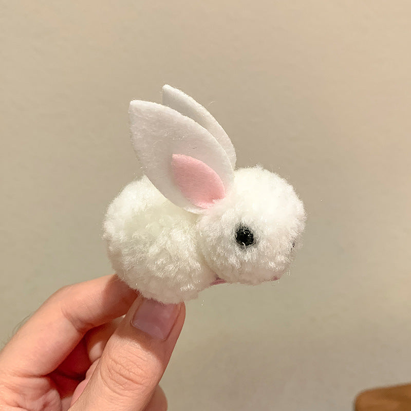 Cute Bunny Three-dimensional Barrettes Children's Plush Clip El Pazar