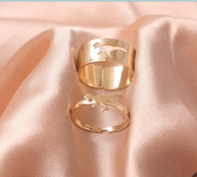 Butterfly Ring Set Creative Hollow Ins Personality Punk Style Couple Ring Pair Ring El Pazar