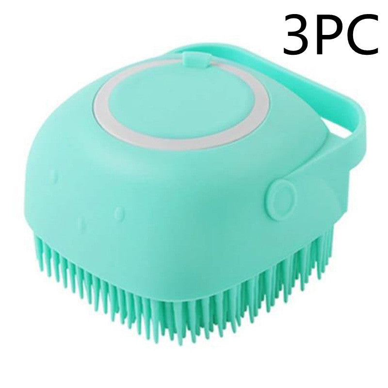 Silicone Dog Bath Massage Gloves Brush Pet Cat Bathroom Cleaning Tool Comb Brush For Dog Can Pour Shampoo Dog Grooming Supplies El Pazar