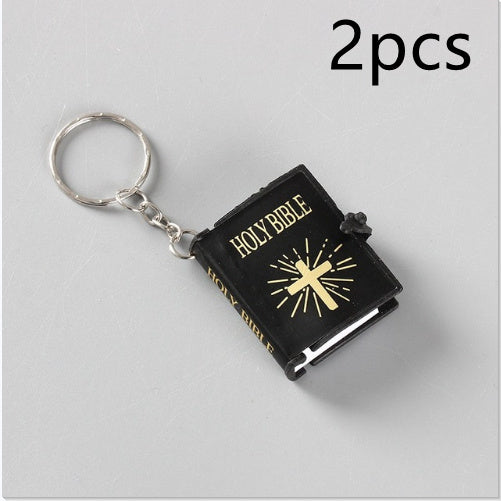 Mini HOLY Bible Keychain Religious Christian Jesus Cross Key Chain Women Prayer God Bless Gift Souvenirs Keyring El Pazar