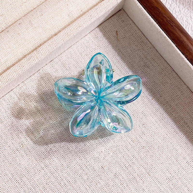 Mini 4CM Plumeria Rubra Grip Electroplated AB Color Bauhinia Barrettes El Pazar