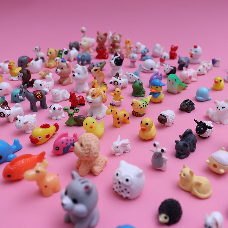 Simulation Bunny Duck Puppy Kitten Miniature Model Ornament El Pazar