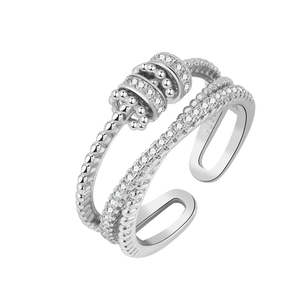 S925 Sterling Silver Rotating Ring Women's Fashion Personality El Pazar